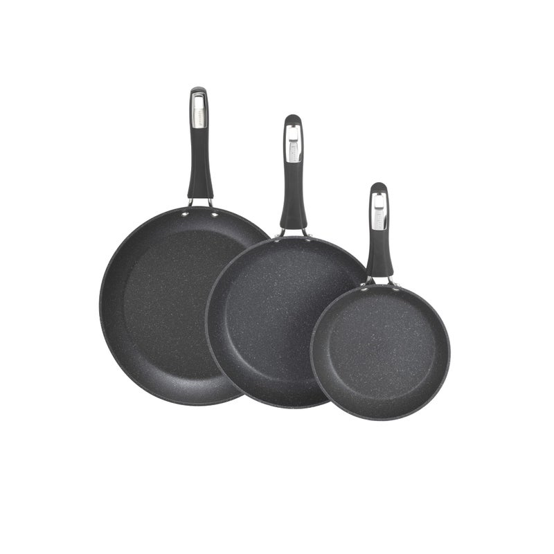GoodCook 3-Piece Micro-Divot Nonstick Aluminum Fry Pan Set with Silicone Handles, Includes 8", 10" and 12" Fry Pans, Long-Lasting Nonstick, Superior Cooking, Ergonomically Designed, Easy to Clean - Image 1